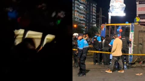 ‘Chiva’ se volcó en Quito en cinco segundos, un video revela cómo ocurrió el siniestro